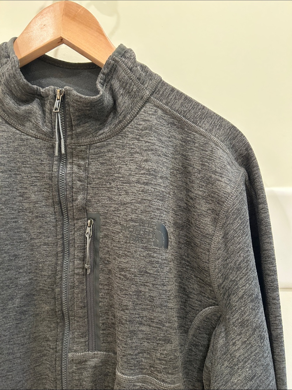 The North Face Heather Grey Zip-Up Fleece Jacket